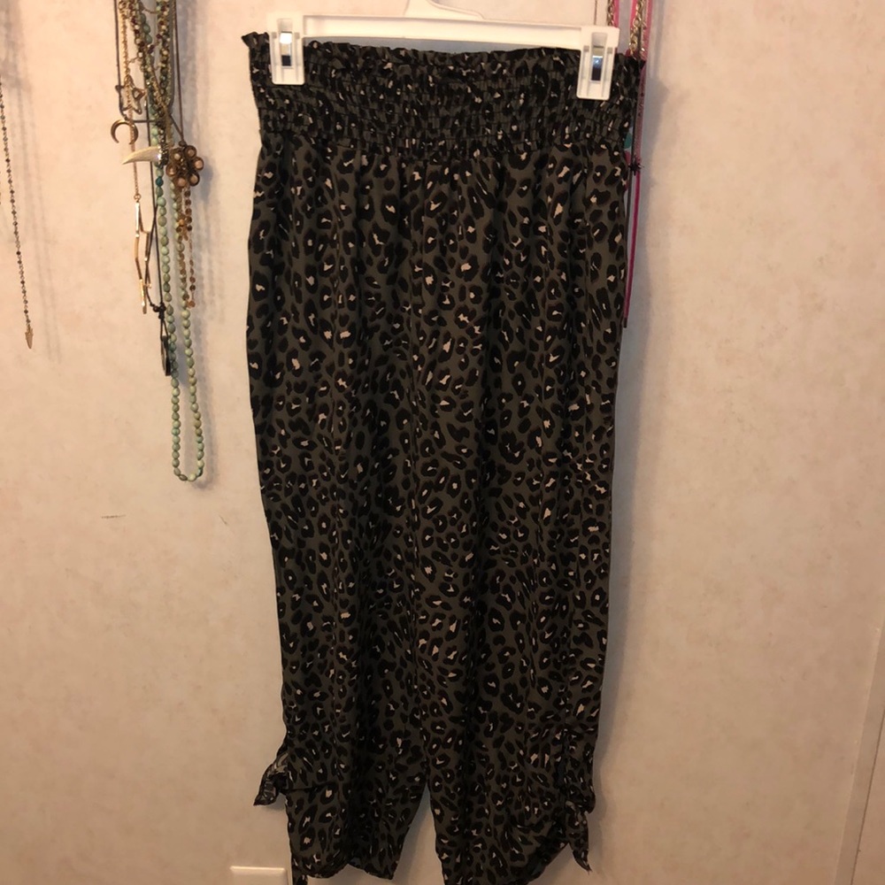 Cheetah print flowy pants